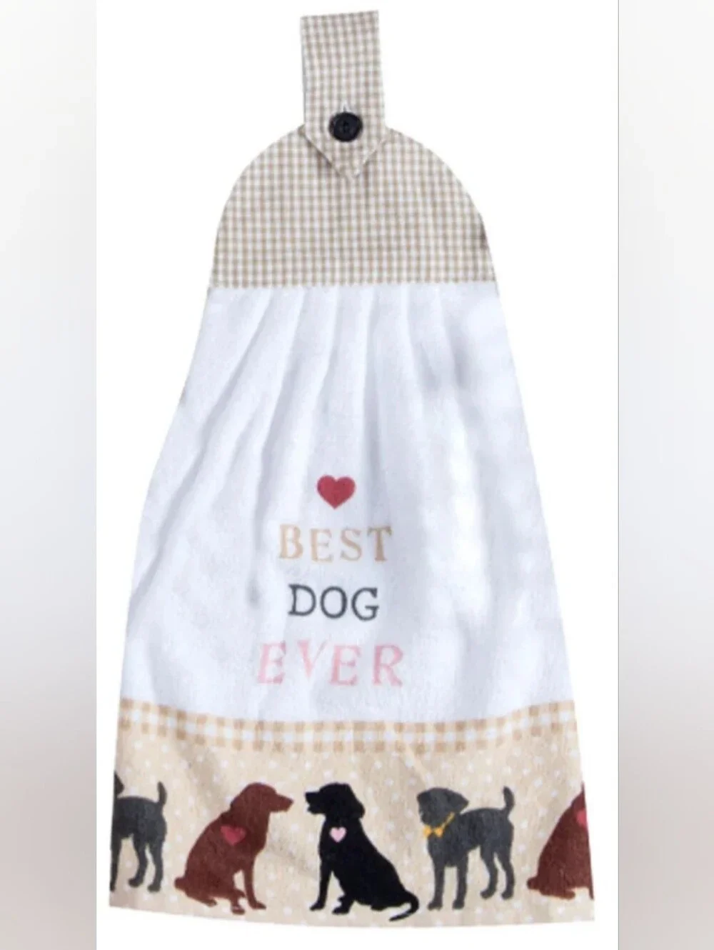 Best Dog Ever Hanging Kitchen Towel - White & Tan 2 Pcs